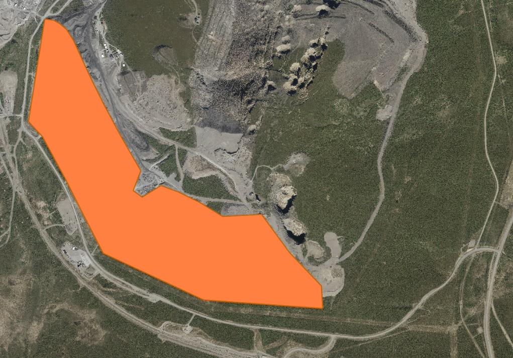 potentiellt utökat område för en geomorfologiskt utformad deponi