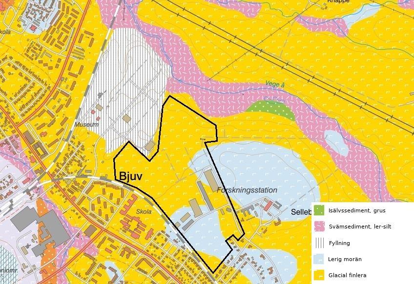 3.2 Geotekniska förhållanden 3.2.1 Markförhållanden SGU:s jordartskarta visas i figur 4. Området består främst av lerig morän och glacial finlera.
