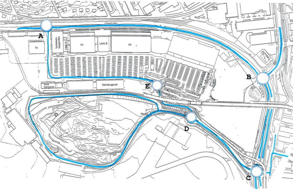 BILTRAFIK Handelsplatsen Bromma Blocks med Bromma Flygplats, utgör en regional målpunkt. Den trafikförsörjs via Ulvsundavägen, och i viss mån Karlsbodavägen.