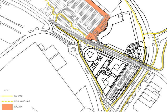 GÅNG- OCH CYKELTRAFIK Till följd av att Bromma Flygplats är en geografiskt stor instängslad yta, finns inget finmaskigt gång- och cykelnät kring aktuellt kvarter.