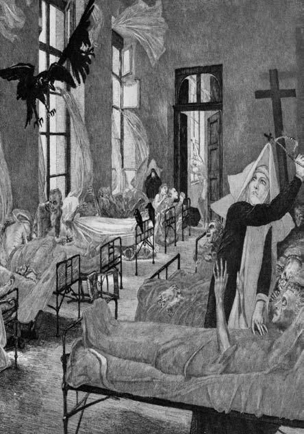 26 Leif Elggren Sovsal för de döda Dormitory for the Dead Max Klinger: The Plague, från sviten Vom Tode II, 1898 1909. Max Klinger: The Plague, from the suite Vom Tode II, 1898 1909.