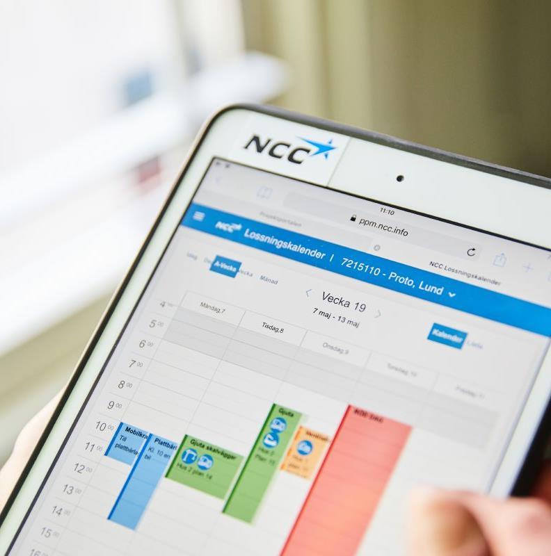 Få tillgång till lossningskalendern Din NCC kontakt kan hjälpa dig bli medlem i ett specifikt projekt Som default tillgänglig för alla interna och externa projektdeltagare i NCC Projektportal Även