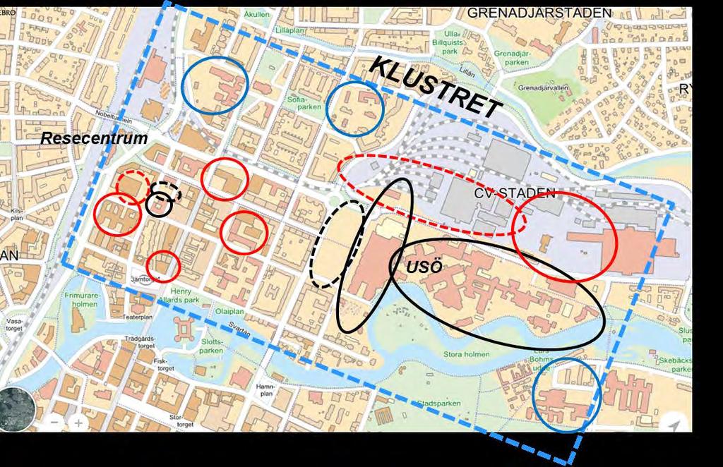 Inom Klustret äger Region Örebro län de två största, obebyggda tomterna i