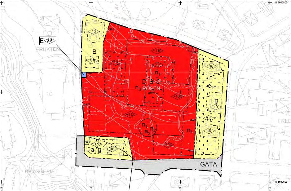 Stadsplanen anger under beteckningen C att huvudbyggnad inte får uppföras till högre höjd än 10 meter samt att den sammanlagda arealen av på tomten uppförda byggnader inte får uppgå till mer än 1/3