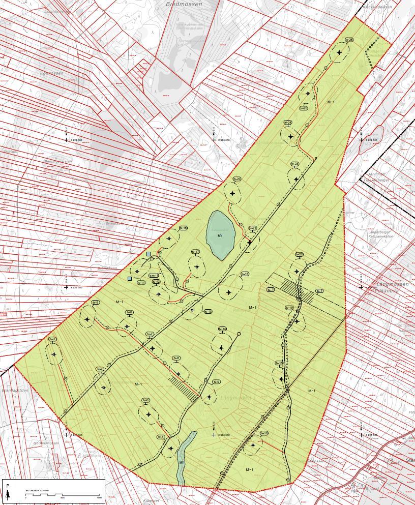 DELGENERALPLAN FÖR KRISTINESTAD NORR VINDKRAFTSPARK - PLANBESKRIVNING 1-18 Bild 12. Utdrag ur planutkastet 3.9.2018. Bakgrund till planförslag 5.6.