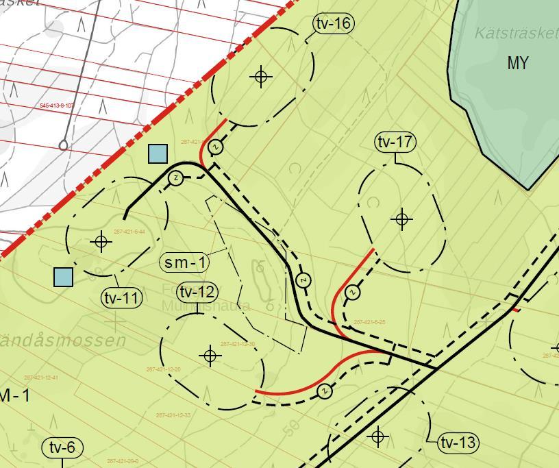 DELGENERALPLAN FÖR KRISTINESTAD NORR VINDKRAFTSPARK - PLANBESKRIVNING 1-52 Summering: På basen av fotomontagen och siktanalysen kan konstateras att synligheten är väldigt beroende av