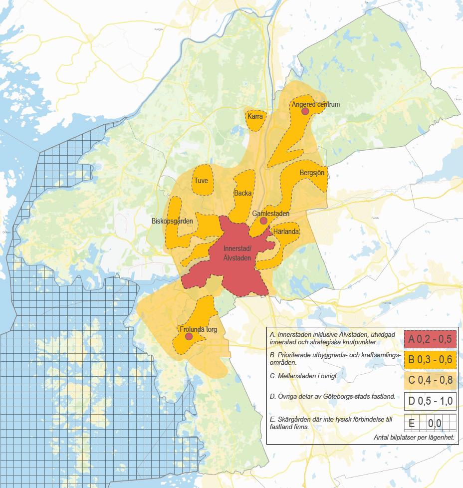 2.1 ANALYSSTEG 1 STARTVÄRDE I det första steget bestäms startvärden för bil- och cykelparkering. 2.1.1 Fastställ zon Detaljplaneområdet är lokaliserad inom zon A för både bostäder och verksamheter, se Figur 5 och Figur 6.