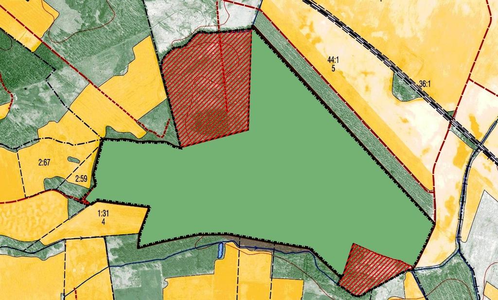 BESLUT 2(13) N Grön yta=befintligt reservat Rödrastrerade ytor = utvidgningsområden Uppgifter om naturreservatet Namn Åraslövs mosse Kommun Hässleholm Natura 2000 ID SE420043 NVR/DOS-ID 1 1018817