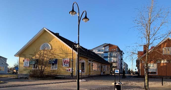 Grå färg kulturhistoriskt område, röd färg kulturhistoriska byggnader enl MKB
