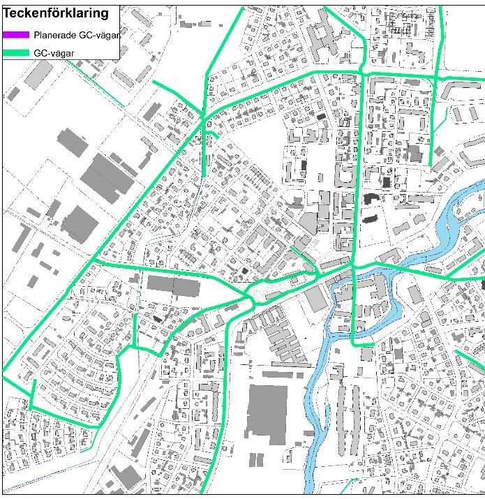 För planförslaget löses parkeringen inom kvarteret. Gång- och cykelvägar Gång- och cykelvägnätet är väl utbyggt.