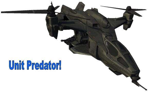 Unit Predator är en lätt och attackhelikopter med mycket god manöverförmåga som flygs av en pilot samt har två sidskyttar med varsin Minigun.