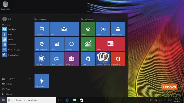 Kapitel 2. Börja använda Windows 10 Strömknappen finns i Start menyn.