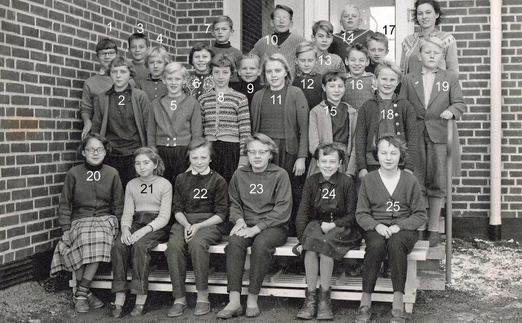 Våxtorp skola, klass 5 o 6, 1955-1956 Vi gick Höstterminen 1955 i Syfabriken, nya skolan blev inte klar förrän till Vårterminen 1956, då var vi de första eleverna som gick där 1 = Gunilla Karlsson 2