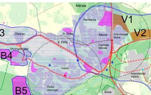 Karta 3. Markanvändningskarta från Sigtuna kommuns översiktsplan 2014.