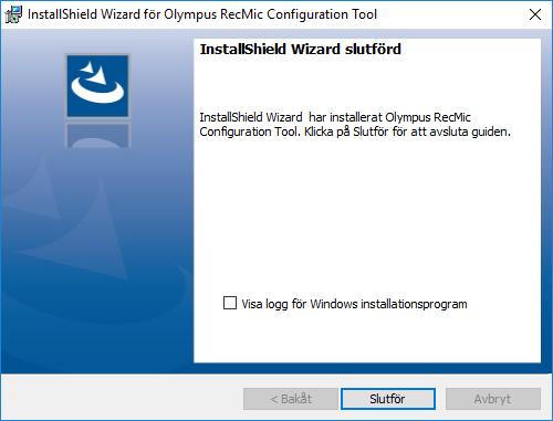 7. På sidan Klar att installera programmet klicka på Installera. Installeringen av RecMic Configuration Tool startar.