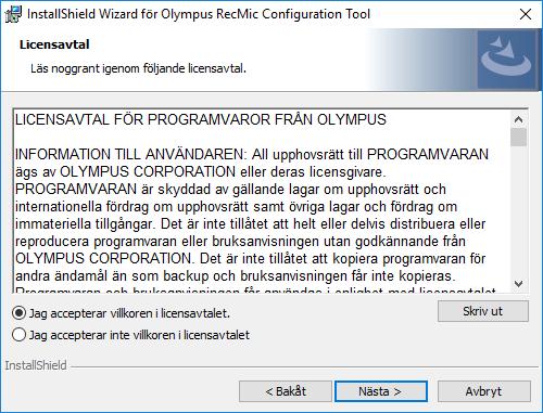 4. På sidan Licensavtal, acceptera