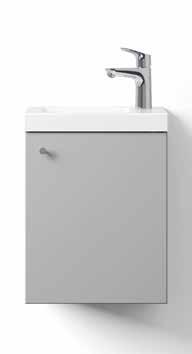 8 m² TREND01 Skala 1:100 BADRUMSMÖBEL STANDARD Mono möbel 60 cm inkl spegel med belysning. Vit eller grå lådfront.