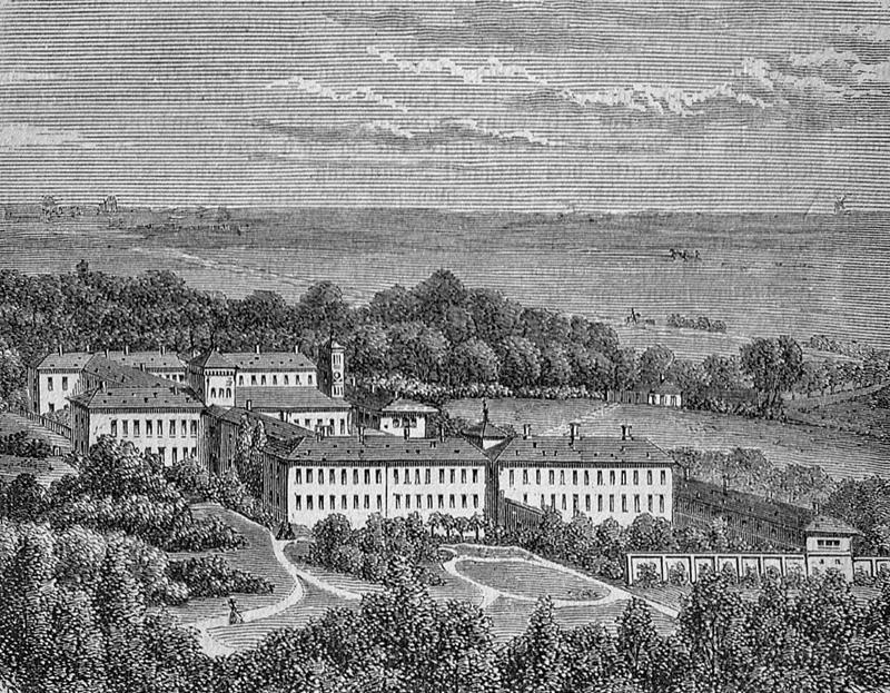 designen var märkbart påverkat av de båda rörelserna. Sjukhuset placerades i en lantlig miljö med trädgårdar i engelsk stil för patienterna. St.