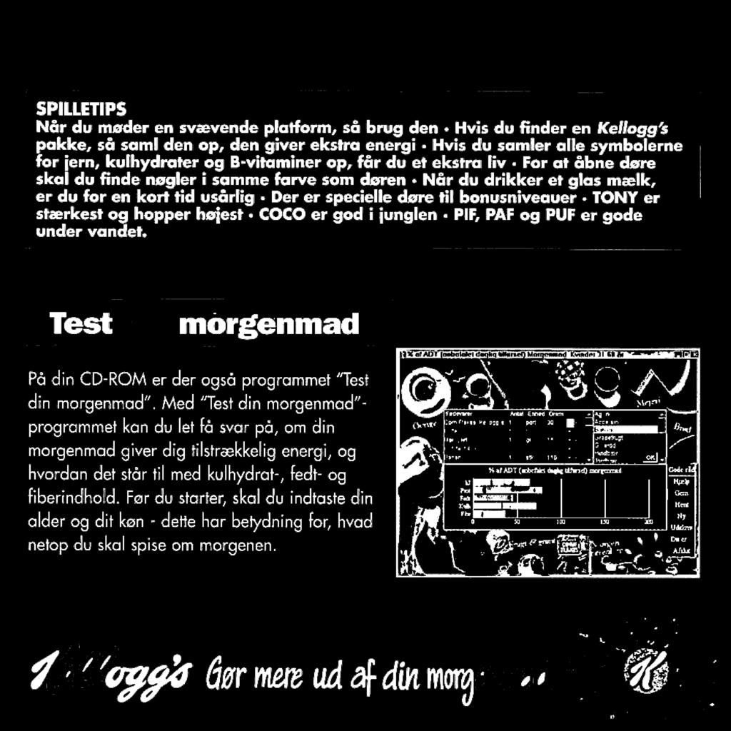 under vandet. Test morgenmad På din CD-ROM er der også programmet "Test din morgenmad".