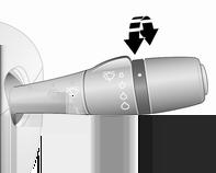 76 Instrument och reglage Vindrutetorkare/ vindrutespolare Vindrutetorkare 7 : av AUTO eller K : intervalltorkning eller automatisk torkning med regnsensor 1 : långsam 2 : snabb Slå inte på torkarna