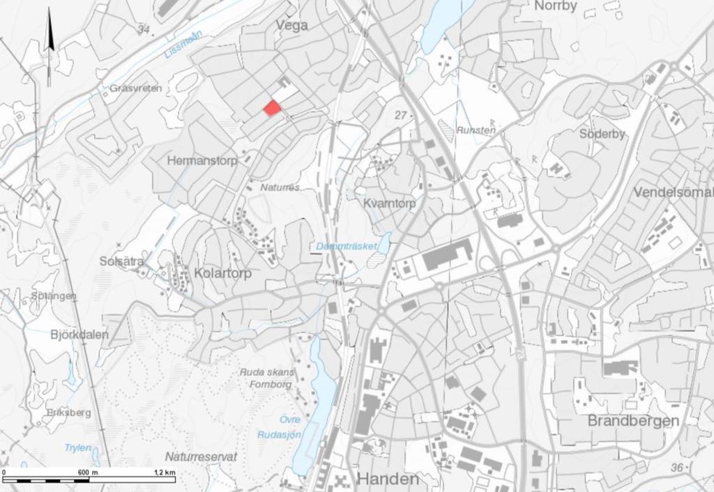 Läge och areal Planområdet utgör en area om cirka 6300 kvadratmeter och är beläget i Vega,