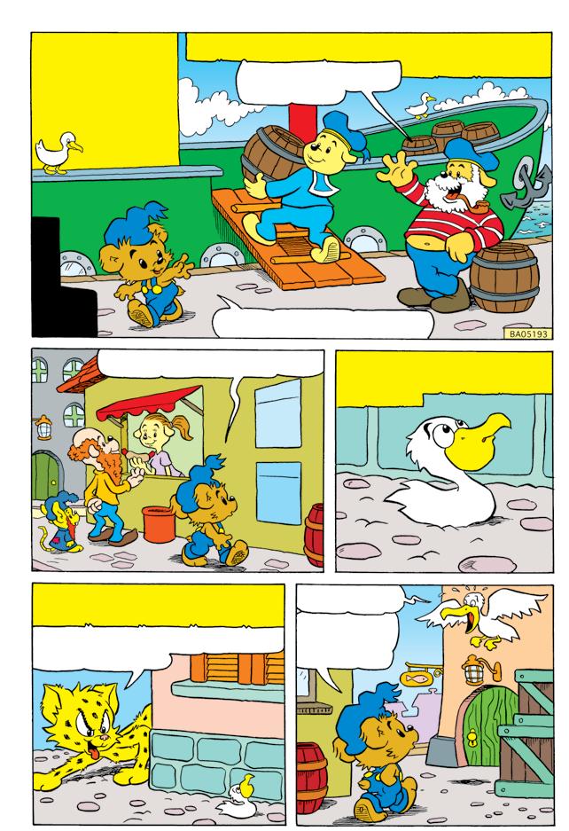 Bamse har hjälpt till att lasta ett fartyg nere i hamnen.