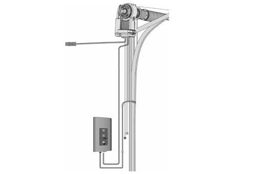 Rekommenderas för portar på 250 upp till 400 kg (för alla axeltyper). 4.4 Elektrisk manövrering takskjutport Kan utrustas eller uppgraderas med ett elektroniskt manövreringssystem (obligatoriskt om portvikt är > 400 kg).