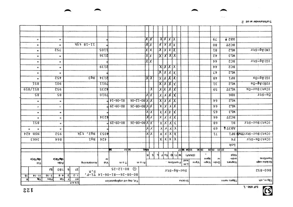 SJF 650. 1 860-852 Suc-Äg-Str framföras Ordn- - Vgr 80-08-26 81-06-14 Ti-F, 80-12-25 Framföres. Fr o m Tom V sä.