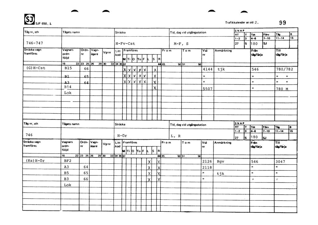 SJF 650. I Traf ikkalender se sid 2.