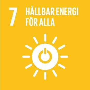 7. Hållbar energi för alla Hållbar energi för alla Säkerställa tillgång till ekonomiskt överkomlig, tillförlitlig, hållbar och modern energi för alla Effektbrist i elnätet gör att vi kan behöva tacka