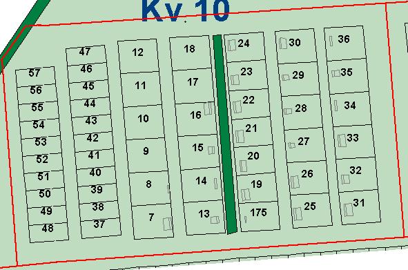 Kvarter 10, 11, 12 Kvarteren ligger i rad i väst-östlig riktning i kyrkogårdens nordligaste del och skiljs åt av klippta måbärshäckar.