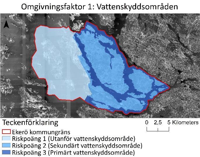 4.2 Prioriteringsverktyget Sex riskkartor skapades, en för varje omgivningsfaktor (Figur 12).