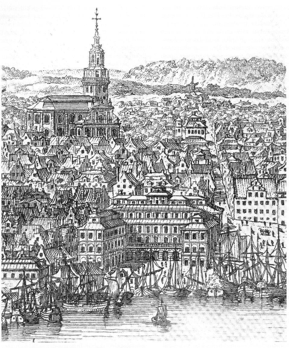 Välkommen till Stockholm! et här kopparsticket av visar Södermalm som det såg ut omkring 1700. I förgrunden ligger Södra Nämndhuset, som idag inrymmer Stadsmuseets lokaler.