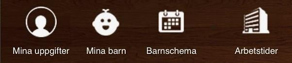 Inloggningssidan via webben Funktioner i Nuddis via webben När du loggat in ser du fyra ikoner Mina uppgifter, Mina barn, Barnschema och Arbetstider. (Bild 5.) Under varje ikon finns olika funktioner.