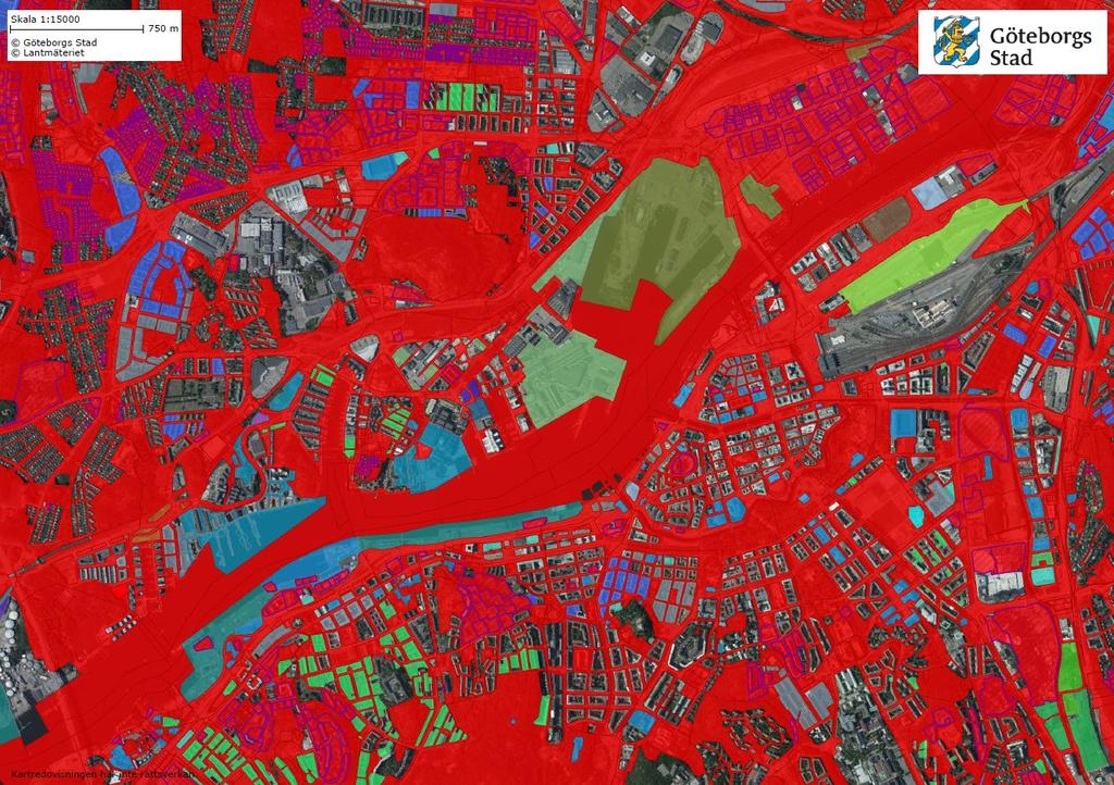 2.5 Mark och vatten 2.5.1 Markägoförhållanden och förvaltningsansvar Markinnehavet längs älven innehas till största del av Göteborgs stad alternativt något av de kommunala bolagen, Göteborgs hamn,