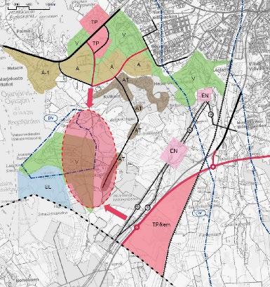 föråldrad i fråga om planeringsområdet. Figur 21. Utdrag ur gällande delgeneralplan på området.