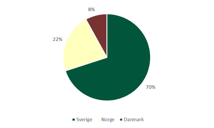 Intäktsfördelning per geografi -