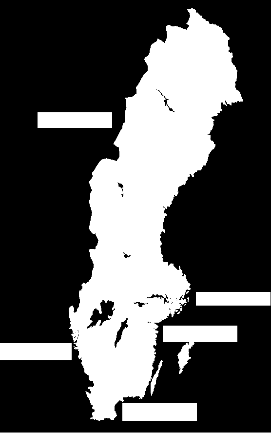 län Södra Sverige 10 Blekinge län 12 Skåne län Västra Sverige 13 Hallands län 14 Västra Götalands län Norra Sverige 17 Värmlands län