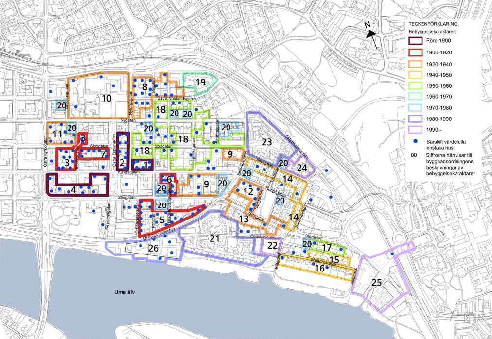 Bebyggelsekaraktärer och särskilt värdefulla enstaka hus Bebyggelsekaraktärer och särskilt värdefulla enstaka hus Öst på stan Öst på stan är stadsdelen närmast öster om Centrumfyrkanten.