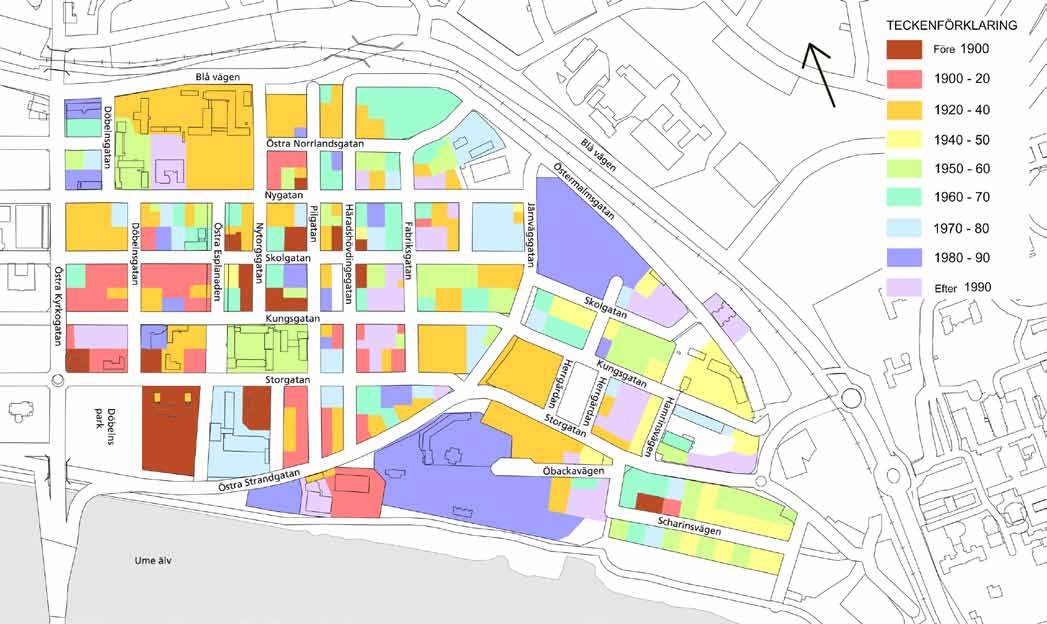 Riksintresset Umeå centrum Kartan visar den del av riksintresset Umeå centrum som berör Öst på stan.