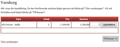 Du väljer själv hur länge du vill abonnera, från en vecka till två år. Du ser de aktuella abonnemangspriserna på första sidan eller på den speciella abonnemangssidan.