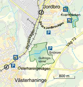 I ån lyckas ibland havsöringen ta sig upp för att leka och vintertid ser man då och då strömstaren längs bäcken. Kommunikationer: Buss 837 från Jordbro station.