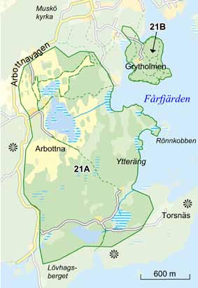med en rik växtlighet. På ön ligger också de båda historiskt intressanta säterierna Arbottna och Ludvigsberg. Det sistnämnda såg självaste Bellman som gäst vid ett flertal tillfällen.