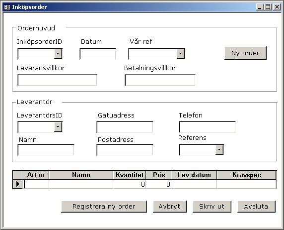 Serie: Dokumentprototyp Pappersbruket Utfärdare: Datum Version Sid/Ref SC 2006-08-04 5 DP2 Avser: ISD inköpsorder Figur 76 Exempel på en prototyp Övriga dokument Interaktionsanalysen behandlar