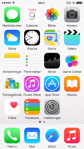 Grunderna 3 Använda appar Alla de appar som följer med iphone och alla appar du hämtar
