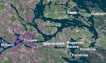 Dämmande anläggningar De stora inloppen till Stockholm är begränsade i antal. För färjetrafik och större fartyg finns egentligen bara Oxdjupet och Kodjupet att tillgå.