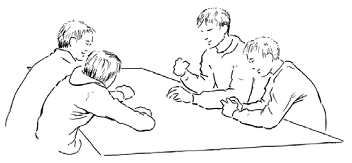 göra anspelningar på just de intima kärleksscener som beskrivs i boken. Sekvensen nedan illustrerar Jonas första försök: Exempel 6: Smeka på varandra (Grupp B) 1.