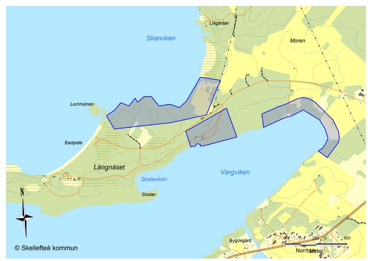 Långnäset har höga friluftsvärden (badplatsen) och naturvärden (ås med grundvattenförekomst, blandskog av tall/gran, myrmark med myrtallar).