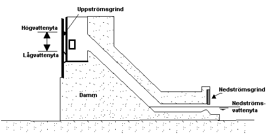 Därefter stängs ingången till bottenkammaren och schaktet som går upp till dammens krön fylls med vatten som strömmar ner från intagsbassängen genom en kammare vid toppen av schaktet.