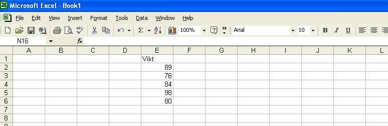 3 Lite statistisk akrobatik med hjälp av Excel I detta kapitel skall ges en inblick i hur Excel kan vara till